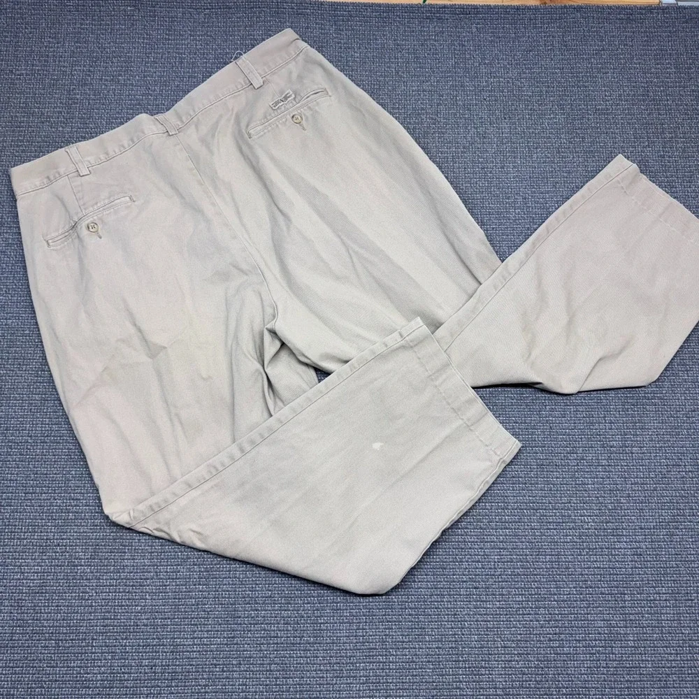 Polo Ralph Lauren Andrew Pant Mens 38x32 Beige Pleated Chino Cotton Trousers